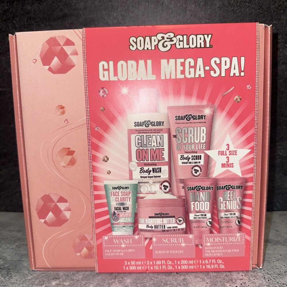 SOAP & GLORY Global Mega-Spa! Gift Set 3 Full Size 3 Minis